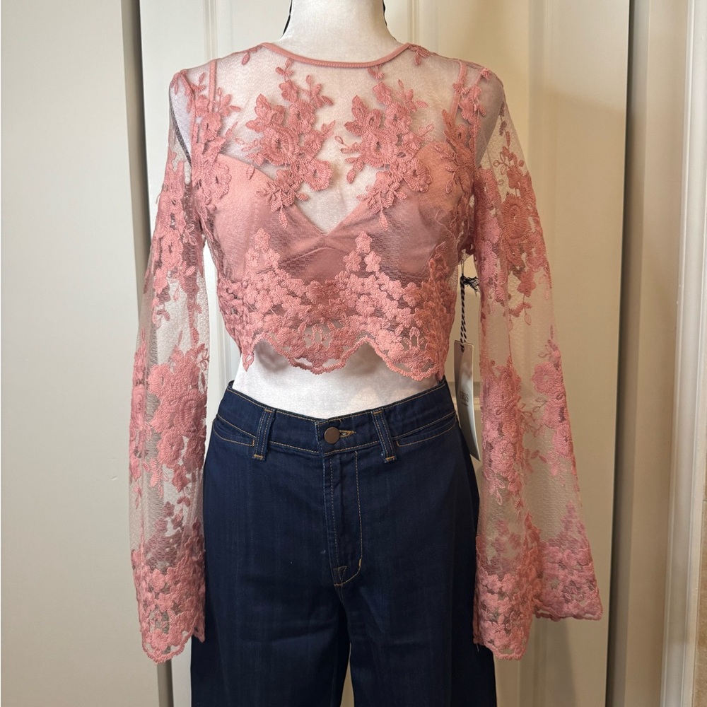 Iris Los Angeles Lace Crop Top NWT